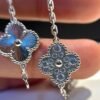 [Eternal Jewelry]CLOVER 5 MOTIF SILVER DIAMOND BRACELET