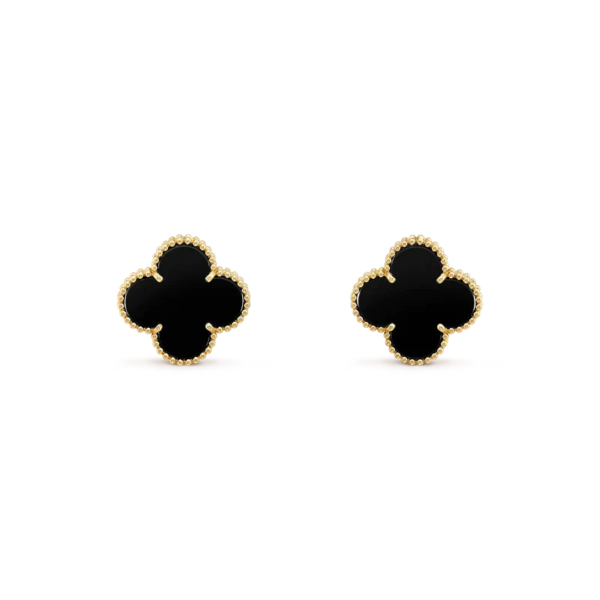 [Eternal Jewelry]CLOVER MEDIUM 1 MOTIFS  ONYX STUD EARRINGS