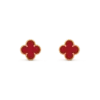 [Eternal Jewelry]CLOVER MINI 9.5MM CARNELIAN EARRINGS