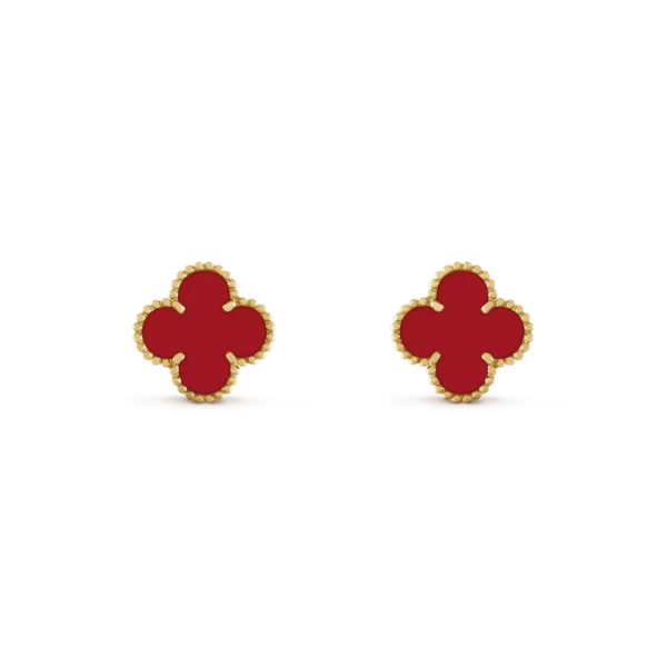 [Eternal Jewelry]CLOVER MINI 9.5MM CARNELIAN EARRINGS