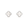 [Eternal Jewelry]CLOVER MEDIUM 1 MOTIFS  WHITE MOP EARRINGS SILVER