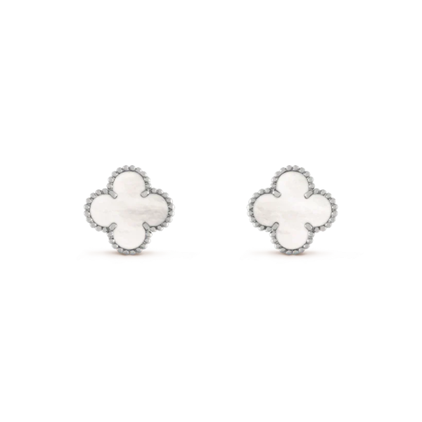 [Eternal Jewelry]CLOVER MEDIUM 1 MOTIFS  WHITE MOP EARRINGS SILVER