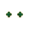 [Eternal Jewelry]CLOVER MEDIUM 1 MOTIFS MALACHITE  EARRINGS