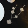 [Eternal Jewelry]CLOVER BRACELET 5 MOTIF SILVER DIAMOND PAVED