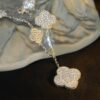 [Eternal Jewelry]CLOVER BRACELET 5 MOTIF SILVER DIAMOND PAVED
