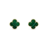 [Eternal Jewelry]CLOVER MINI 9.5MM MALACHITE  EARRINGS