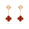 [Eternal Jewelry]CLOVER 2 MOTIF  LASER CARNELIAN EARRINGS