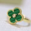 [Eternal Jewelry]CLOVER MALACHITE RING GOLD DIAMOND