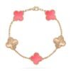 [Eternal Jewelry]CLOVER BRACELET 5 MOTIF PINK AND PINK GOLD
