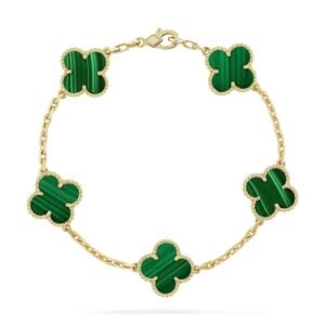 [Eternal Jewelry]CLOVER 5 MOTIFS MALACHITE BRACELET