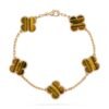 [Eternal Jewelry]CLOVER  5 MOTIFS TIGER EYE BRACELET