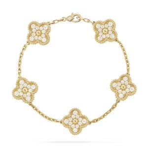 [Eternal Jewelry]CLOVER 5 MOTIFS  FULL DIAMOND BRACELET