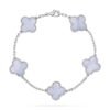 [Eternal Jewelry]CLOVER  5 MOTIF PURPLE CHALCEDONY BRACELET SILVER