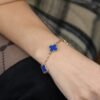 [Eternal Jewelry]CLOVER 5 MOTIFS BLUE AGATE BRACELET