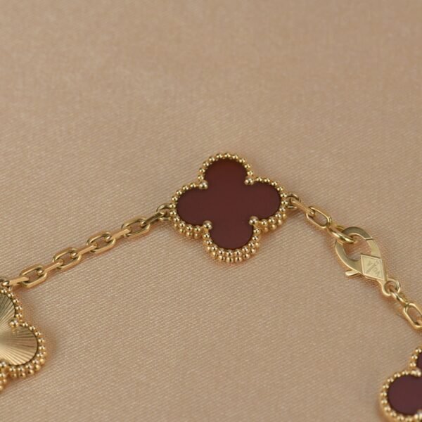 [Eternal Jewelry]CLOVER  5 MOTIFS CARNELIAN GOLD BRACELET
