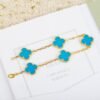 [Eternal Jewelry]CLOVER 5 MOTIFS TURQUOISE BRACELET