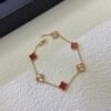 [Eternal Jewelry]CLOVER 6 MOTIF RED AGATE LASER BRACELET