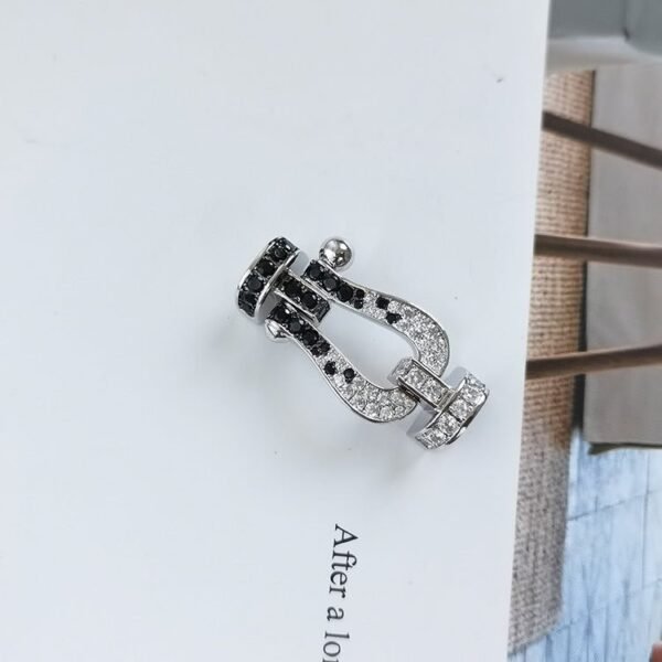 [Eternal Jewelry]FORCE LARGE HORSESHOE BLACK WHITE DIAMOND BRACELET SILVER