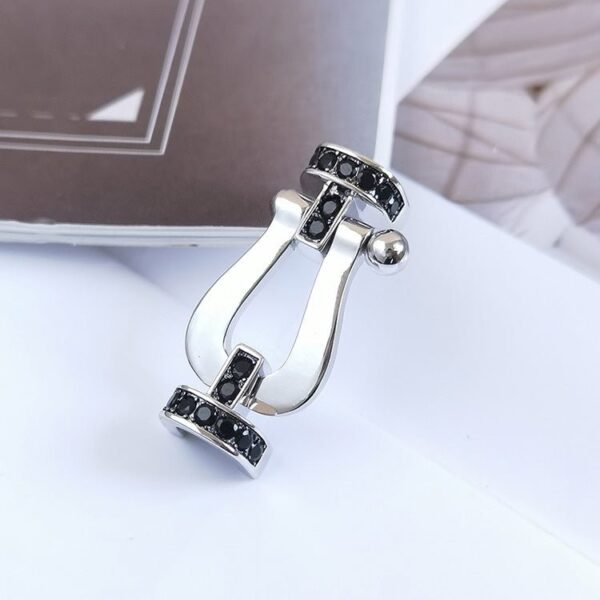 [Eternal Jewelry]FORCE LARGE HORSESHOE BLACK DIAMOND BRACELET SILVER