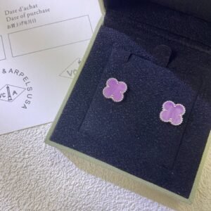[Eternal Jewelry]CLOVER MINI 9.5MM  PURPLE VIOLET EARRINGS