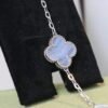 [Eternal Jewelry]CLOVER  5 MOTIF PURPLE CHALCEDONY BRACELET SILVER