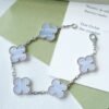 [Eternal Jewelry]CLOVER  5 MOTIF PURPLE CHALCEDONY BRACELET SILVER