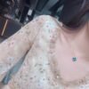 [Eternal Jewelry]CLOVER 15MM DIAMOND AND BLUE AGATE NECKLACE