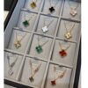[Eternal Jewelry]CLOVER 15MM CARNELIAN SINGLE FLOWER NECKLACE