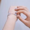 [Eternal Jewelry]CLOVER  5 MOTIF PURPLE CHALCEDONY BRACELET SILVER