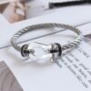 [Eternal Jewelry]FORCE LARGE HORSESHOE BLACK DIAMOND BRACELET SILVER