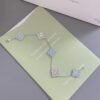 [Eternal Jewelry]CLOVER  5 MOTIF DIAMOND PURPLE CHALCEDONY BRACELET SILVER