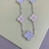 [Eternal Jewelry]CLOVER  5 MOTIF DIAMOND PURPLE CHALCEDONY BRACELET SILVER