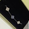 [Eternal Jewelry]CLOVER  5 MOTIF DIAMOND PURPLE CHALCEDONY BRACELET SILVER