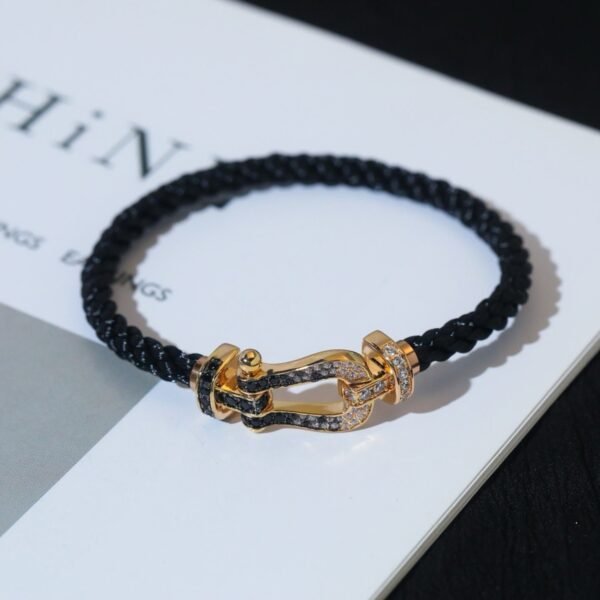 [Eternal Jewelry]FORCE LARGE HORSESHOE BLACK WHITE DIAMOND BRACELET SILVER
