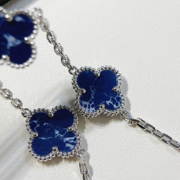 [Eternal Jewelry]CLOVER 5 MOTIF PIETERSITE SILVER BRACELET