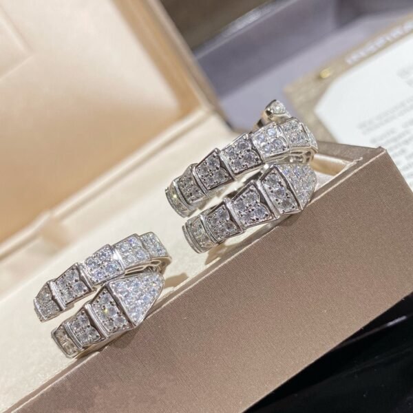 [Eternal Jewelry]SERPENTI DOUBLE RING SILVER DIAMOND PAVED