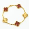 [Eternal Jewelry]CLOVER  5 MOTIFS CARNELIAN GOLD BRACELET