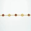 [Eternal Jewelry]CLOVER  5 MOTIFS CARNELIAN GOLD BRACELET