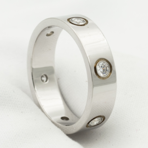 [Eternal Jewelry]LOVE RING 5.5MM 6 DIAMONDS SILVER