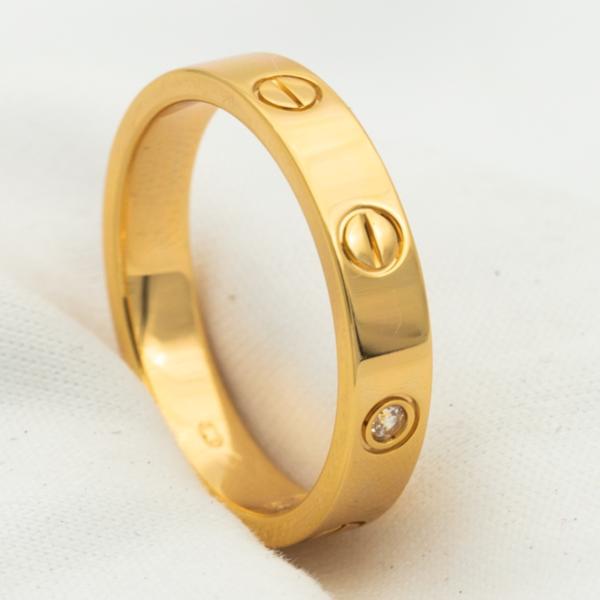 [Eternal Jewelry]LOVE RING 4MM 1 DIAMOND PINK GOLD