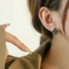 [Eternal Jewelry]CLOVER MEDIUM 1 MOTIFS  ONYX STUD EARRINGS