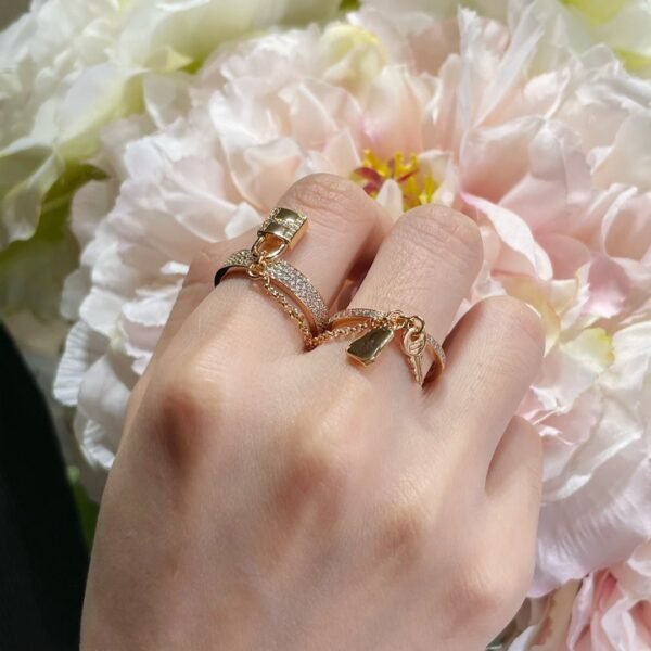 [Eternal Jewelry]HM KELLY CLOCHETTE DOUBLE RING IN  WITH DIAMONDS