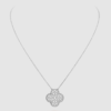 [Eternal Jewelry]CLOVER 25MM LARGE PENDANT DIAMOND PAVED SILVER NECKLACE