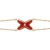 [Eternal Jewelry]JEUX BRACELET CARNELIAN PINK GOLD 1 DIAMOND