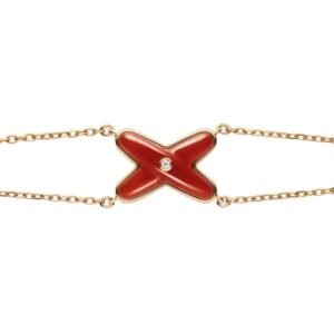 [Eternal Jewelry]JEUX BRACELET CARNELIAN PINK GOLD 1 DIAMOND
