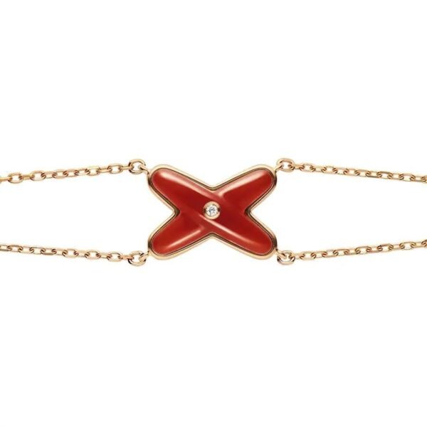 [Eternal Jewelry]JEUX BRACELET CARNELIAN PINK GOLD 1 DIAMOND