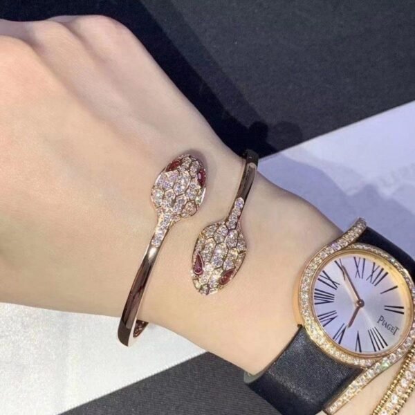 [Eternal Jewelry]SERPENTI BRACELET PINK GOLD DIAMOND DOUBLE SNAKE