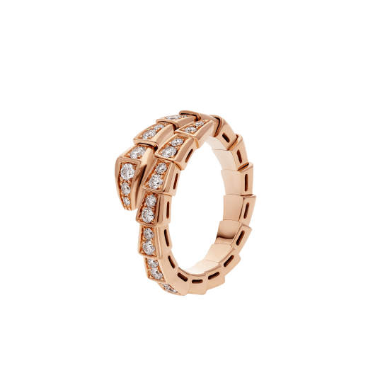 [Eternal Jewelry]SERPENTI RING PINK GOLD DIAMOND PAVED 4MM