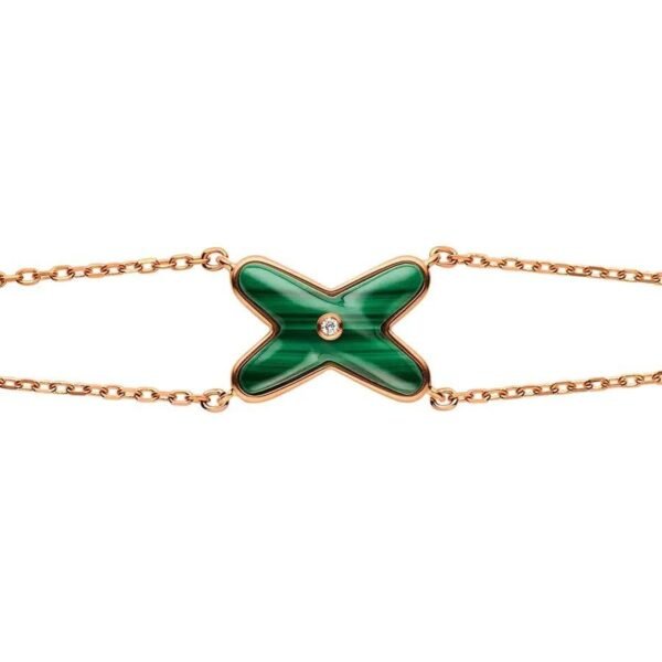 [Eternal Jewelry]JEUX BRACELET MALACHITE PINK GOLD 1 DIAMOND
