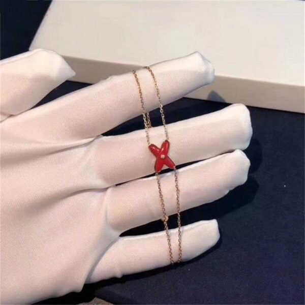 [Eternal Jewelry]JEUX BRACELET CARNELIAN PINK GOLD 1 DIAMOND